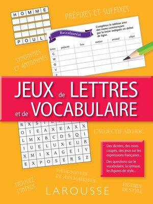 cover image of Jeux de lettres et de vocabulaire
